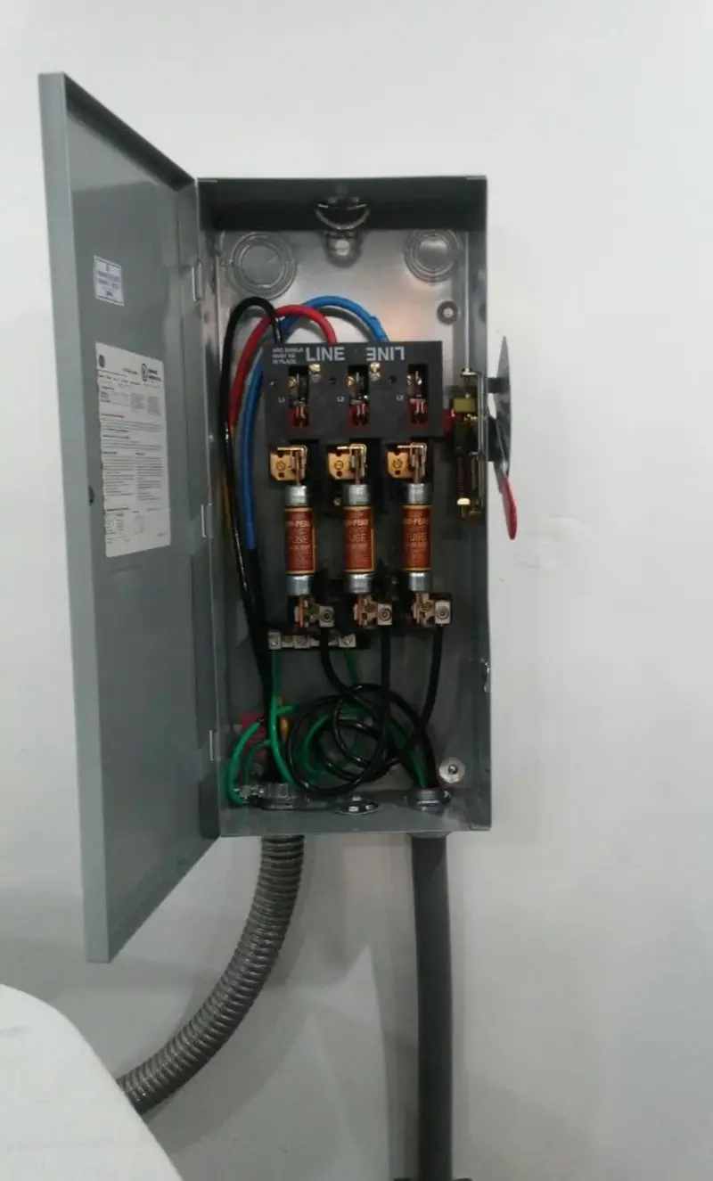 Three-phase disconnect switch installed for Electrical Wiring & Rewiring in Burlington